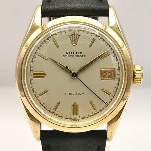 Rolex Oysterdate Precision Vintage Gold Tone Manual Wind Watch 6694 Cream Dial Rolex Oysterdate Precision Vintage Gold Tone Manual Wind Watch 6694 Cream Dial